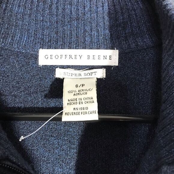 Geoffrey Beene Mens Front Zip Pullover Lightweight Collared Sweater Size S/P - Picture 3 of 10